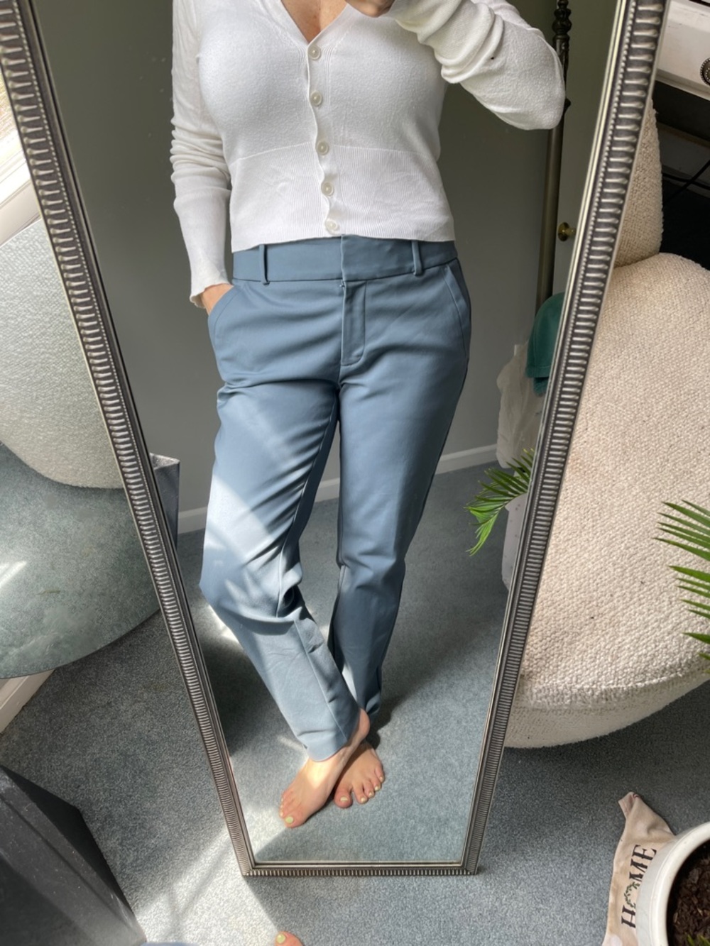 LOFT Straight Leg Pants in Slate Blue